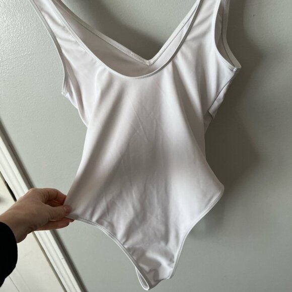 SHEIN. Size Small. 3 Trendy One-Piece Swimsuits. Brown, White, and Black. - Picture 7 of 10